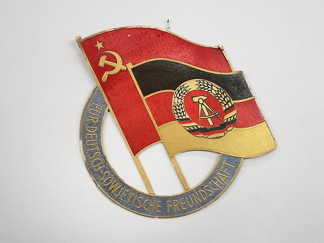 Foto Political Sign GDR Deutsch Sowjetische Freundschaft h52x53