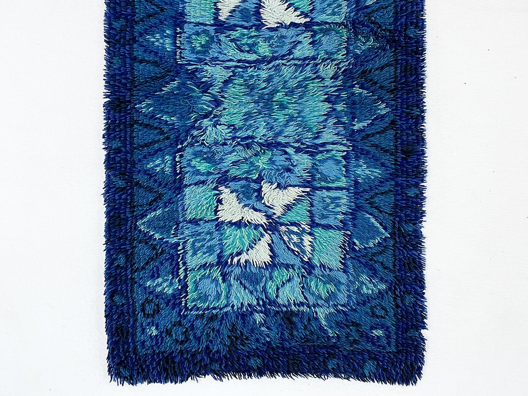 Foto Blue and Beige Cozy Modern Shaggy Carpet h120x70 0279