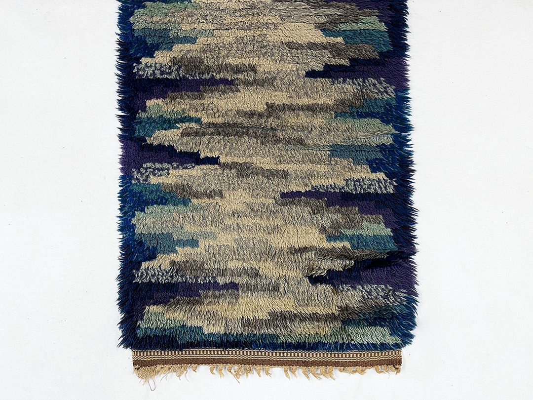 Foto Blue and Grey Cozy Vintage Shaggy Rug h100x60 0290