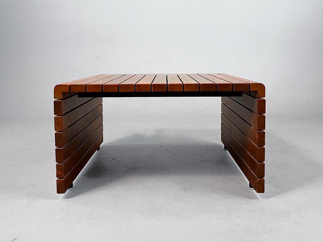 Foto Teak Pallet Bent Coffee Table by Elämisen Iloksi, Finnland 1960s h44x78x76 *Nn
