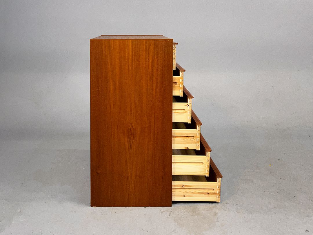 Foto Danish Teak Wooden Shelf Commode, 1970s h80x63x40