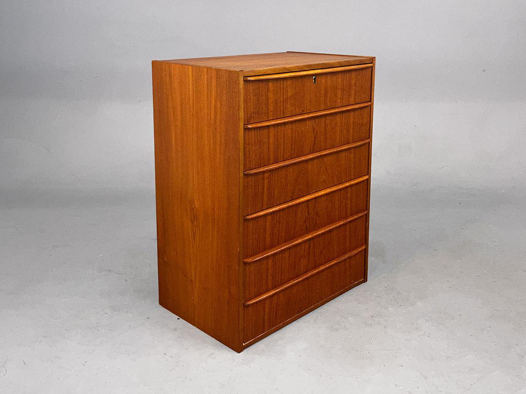 Foto Danish Teak Wooden Shelf Commode, 1970s h80x63x40