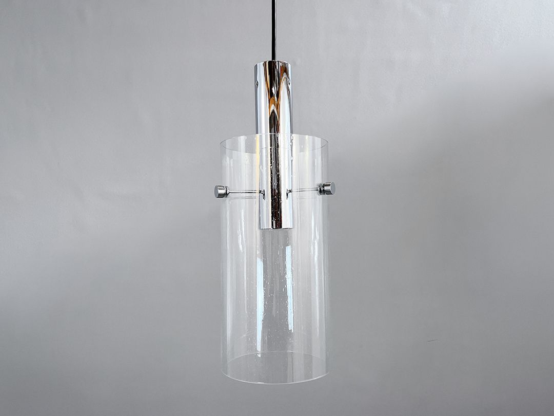Foto Lantern Shaped Pendant Lamp with Glass Shade by Limburg, 1960s