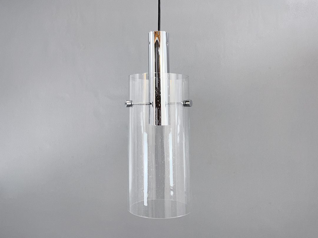 Foto Lantern Shaped Pendant Lamp with Glass Shade by Limburg, 1960s