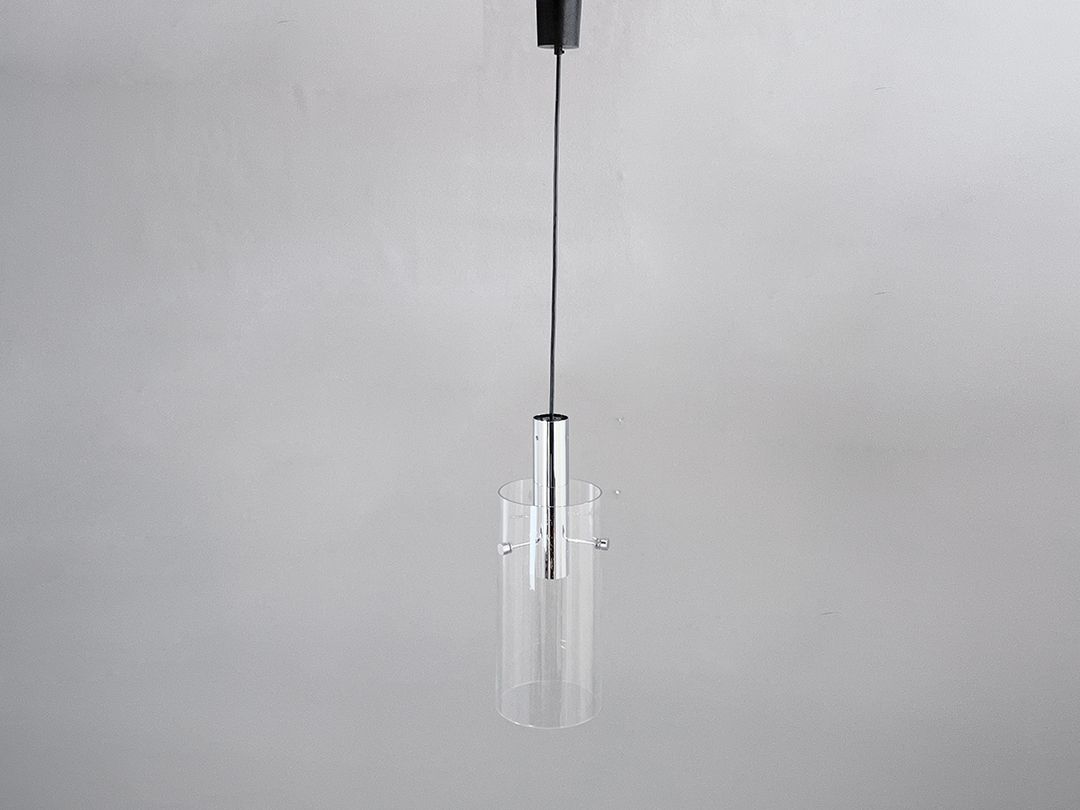 Foto Lantern Shaped Pendant Lamp with Glass Shade by Limburg, 1960s