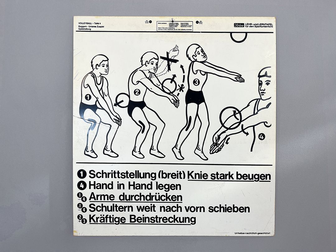 Foto 1950s GDR German Learning Board Set for Physical Education h70