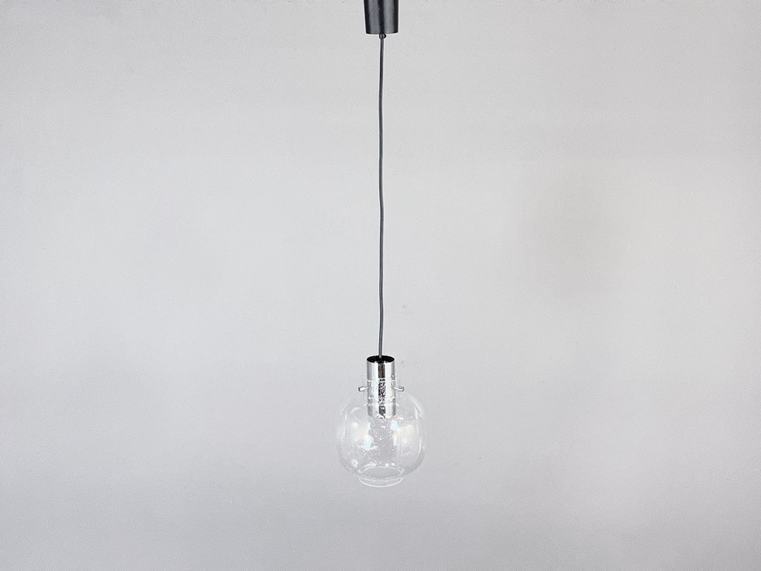 Foto Space-Age Pendant Glass Lamp Limburg, 1970s