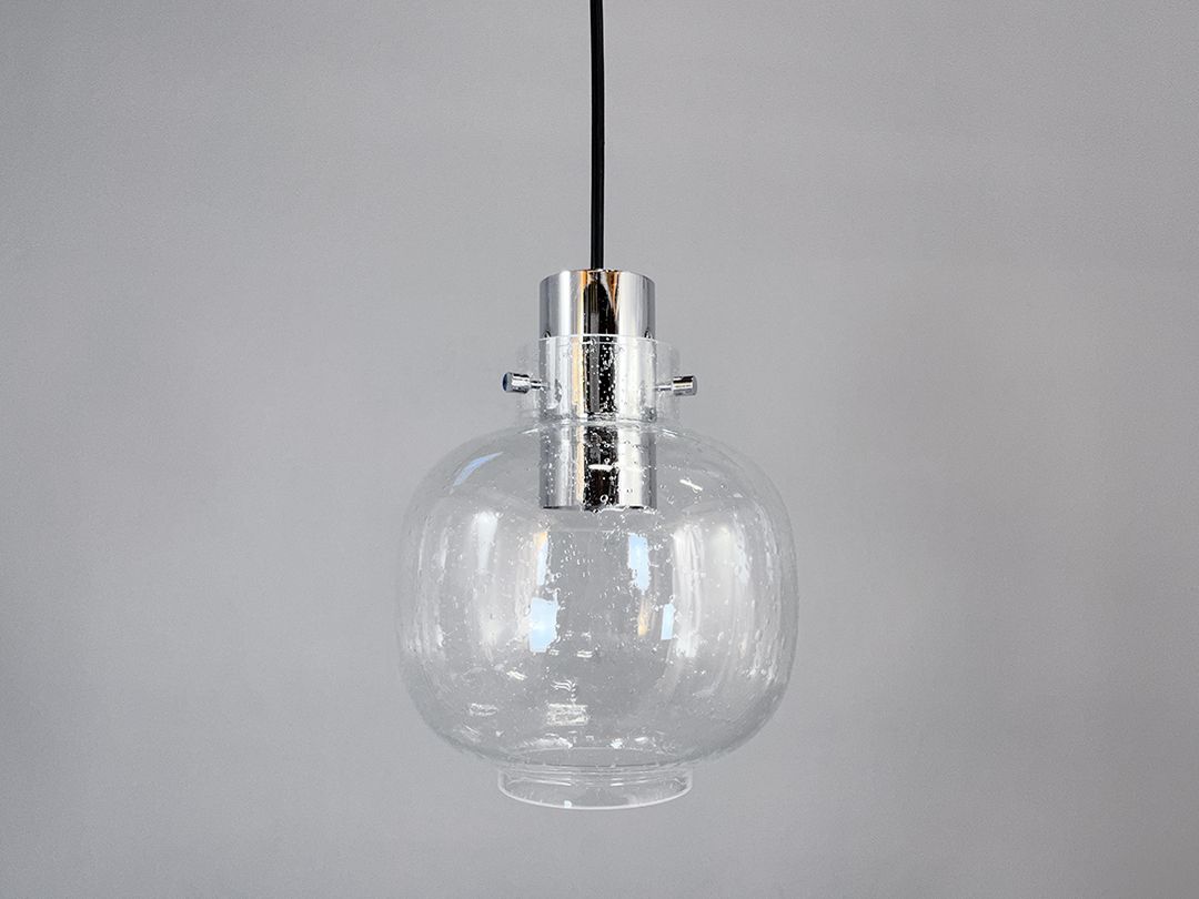 Foto Space-Age Pendant Glass Lamp Limburg, 1970s