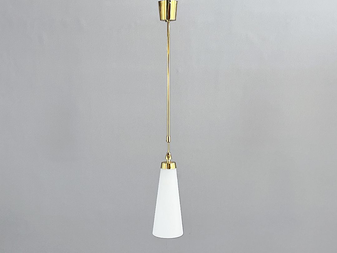 Foto Adjustable Elegant Midcentury Brass Ceiling Lamp h80-128