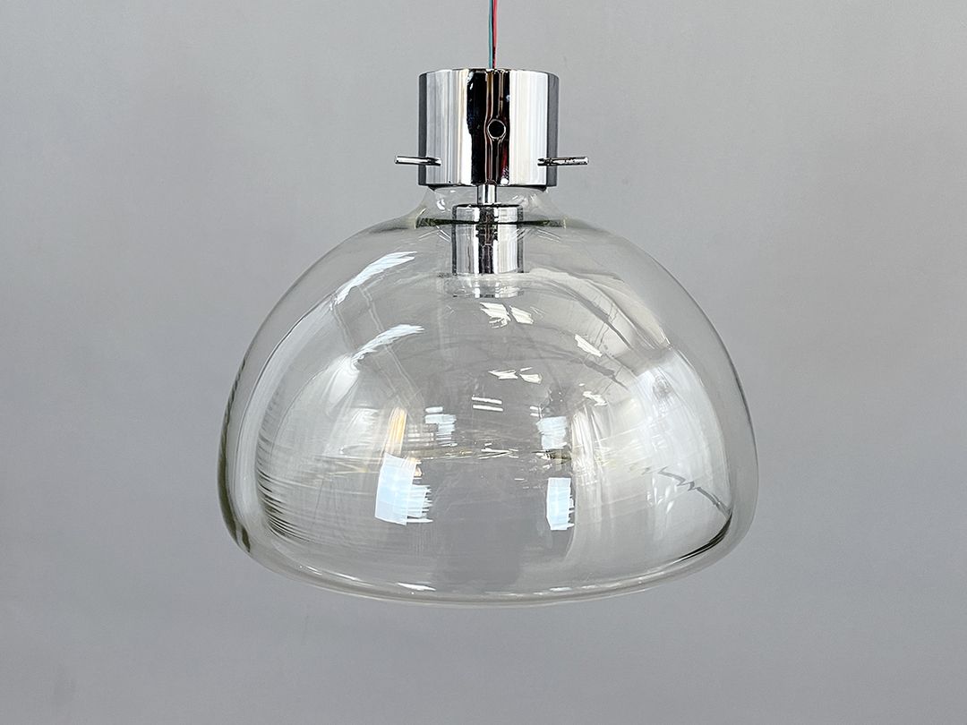 Foto Space Age Chrome And Glass Hanging Lamp h30
