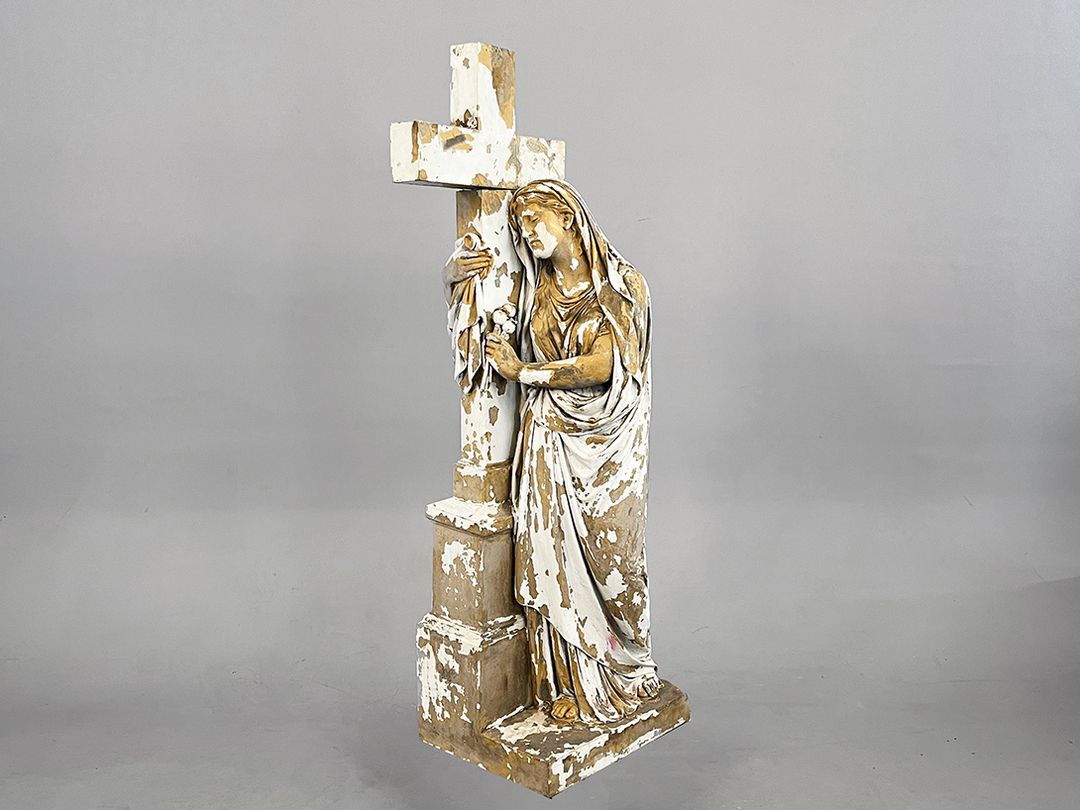 Foto Huge Stone Crucifix Adoration h166x63x42