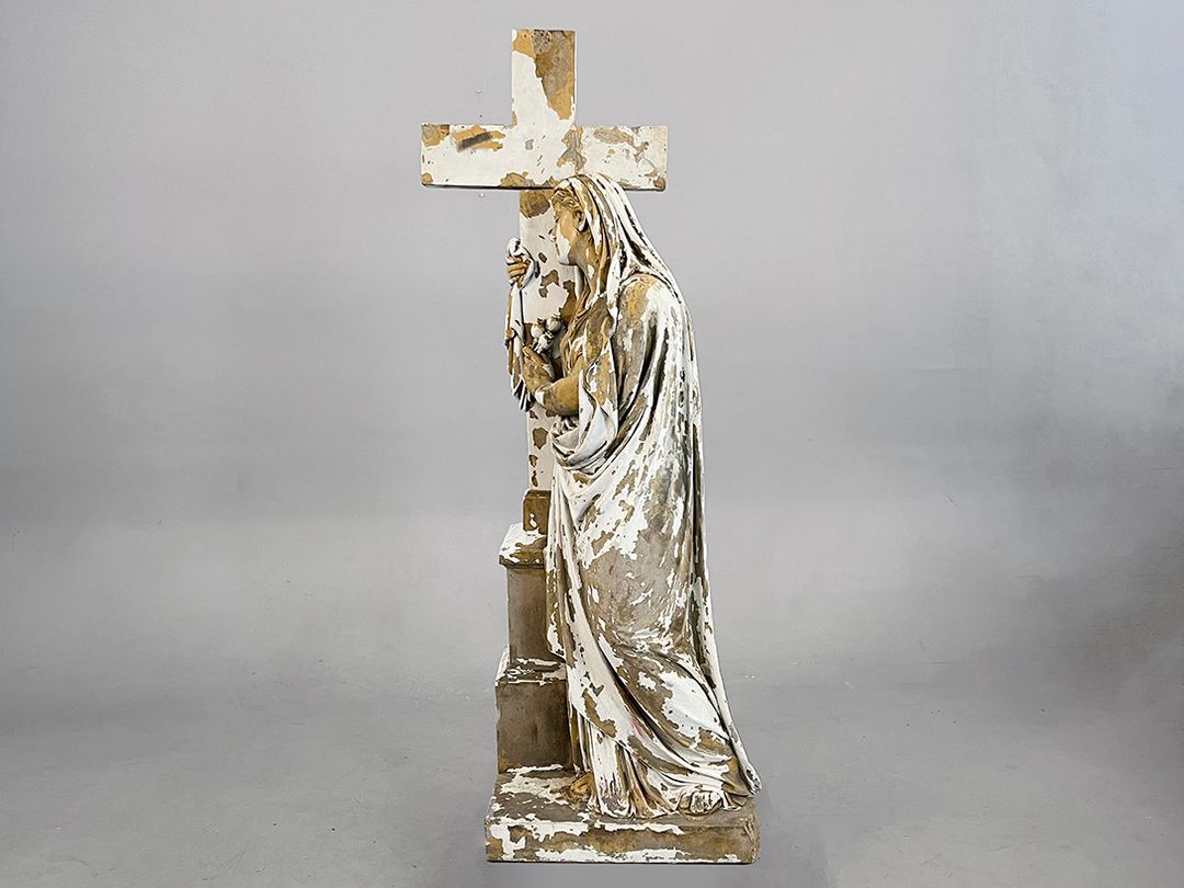 Foto Huge Stone Crucifix Adoration h166x63x42
