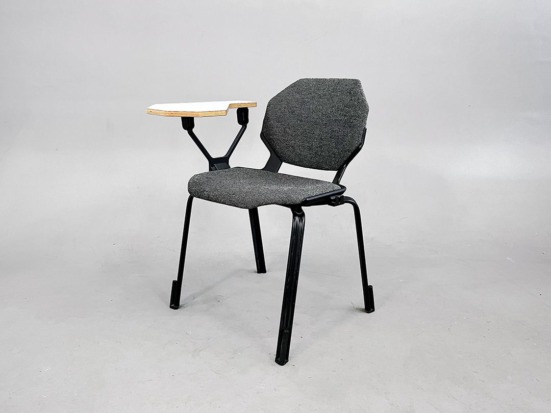 Foto Fröscher Chair with integrated Table, Grey Textile h80