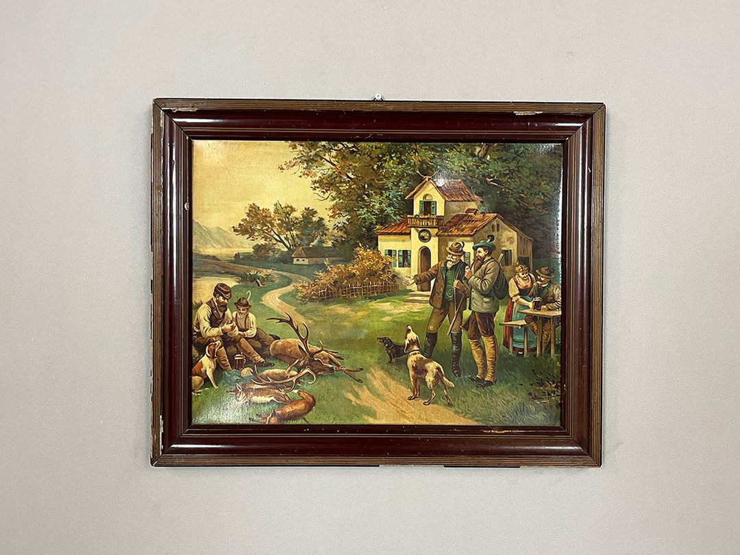 Foto Oil Painting with Historical Scene after a Hunt h47x59