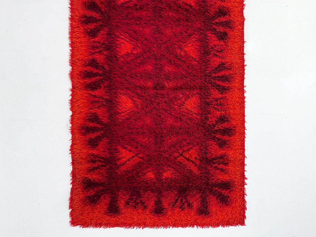 Foto Vintage Cozy Red Shaggy Carpet h160x90 0299