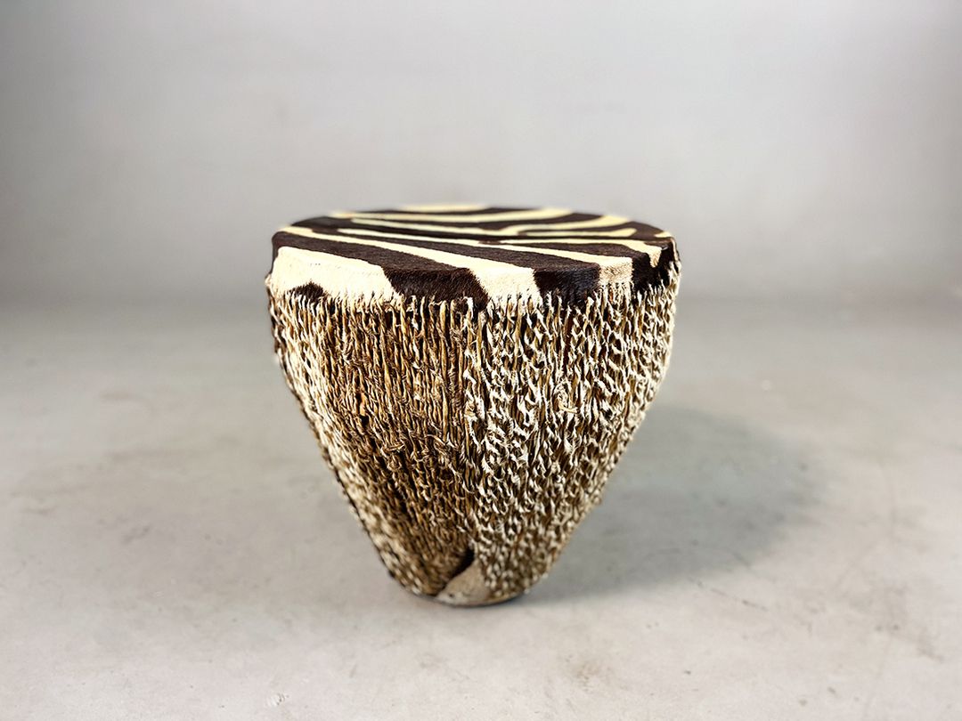 Foto Beautiful African Zebra Skin Drum h43x42
