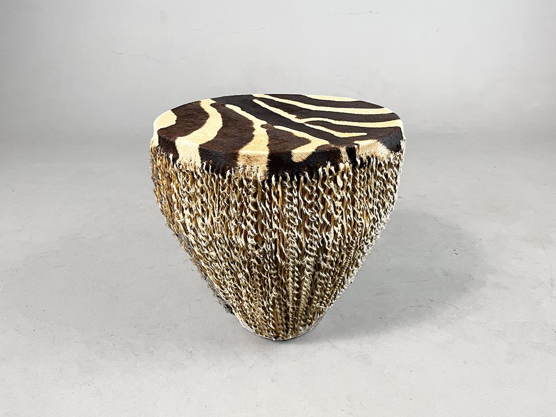 Foto Beautiful African Zebra Skin Drum h43x42