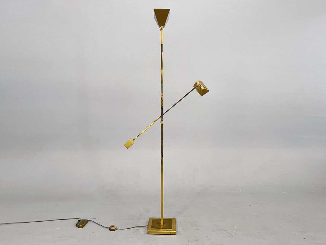 Foto Torch Floor Lamp Hollywood Regency Brass h180 C1