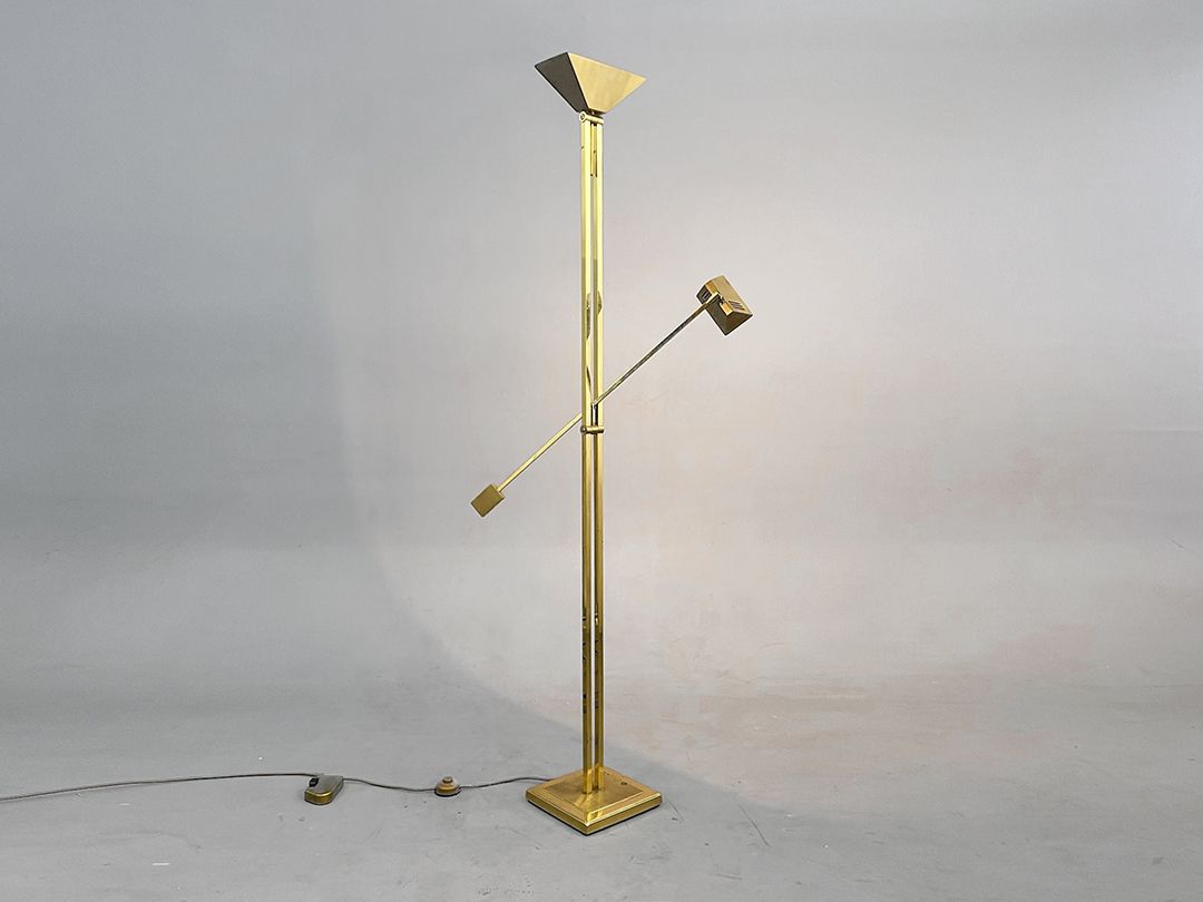 Foto Torch Floor Lamp Hollywood Regency Brass h180 C1