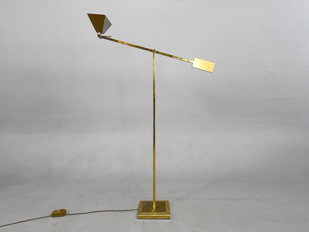 Foto Another Torch Floor Lamp Hollywood Regency Brass h177