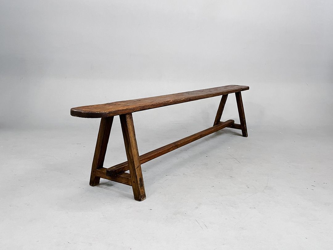Foto Dark Brown Wooden Bench h43x210x30 *N