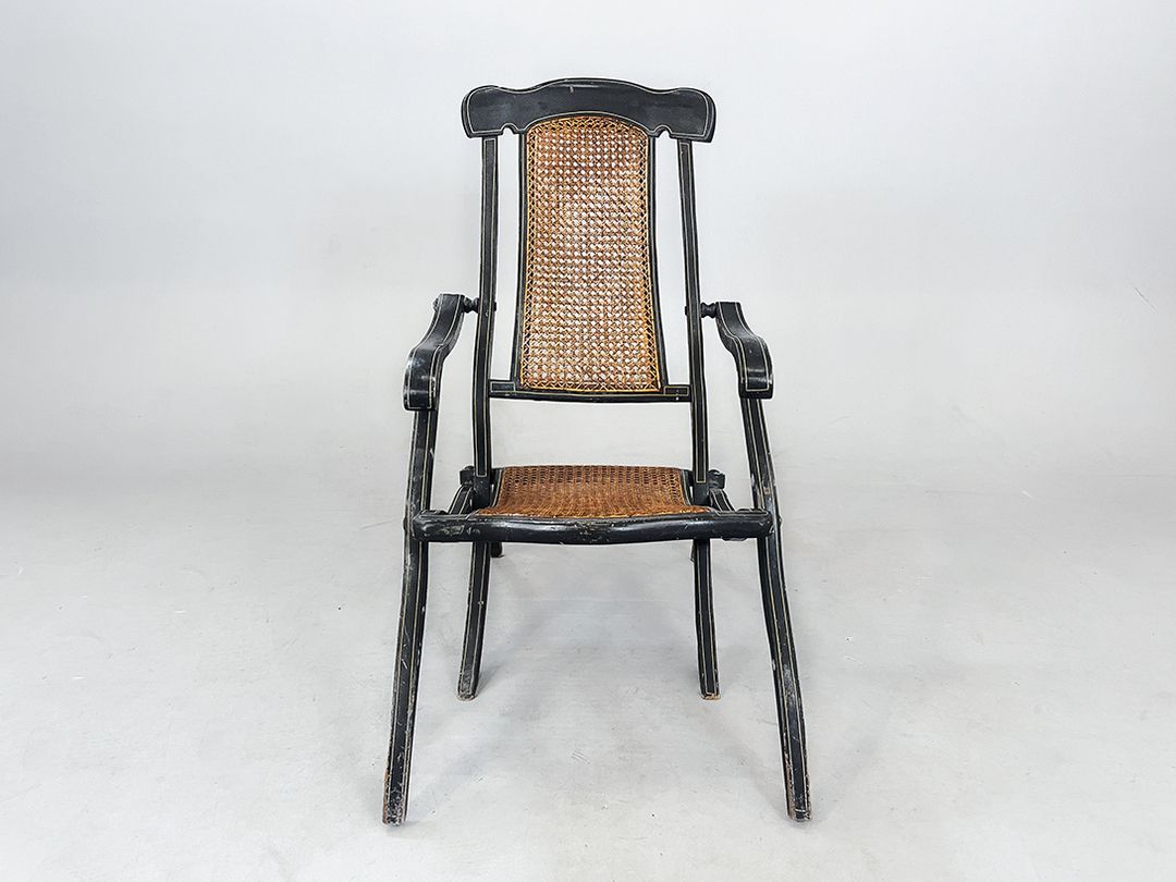 Foto Antique British Rattan Lounge Chair, Art Nouveau 1908