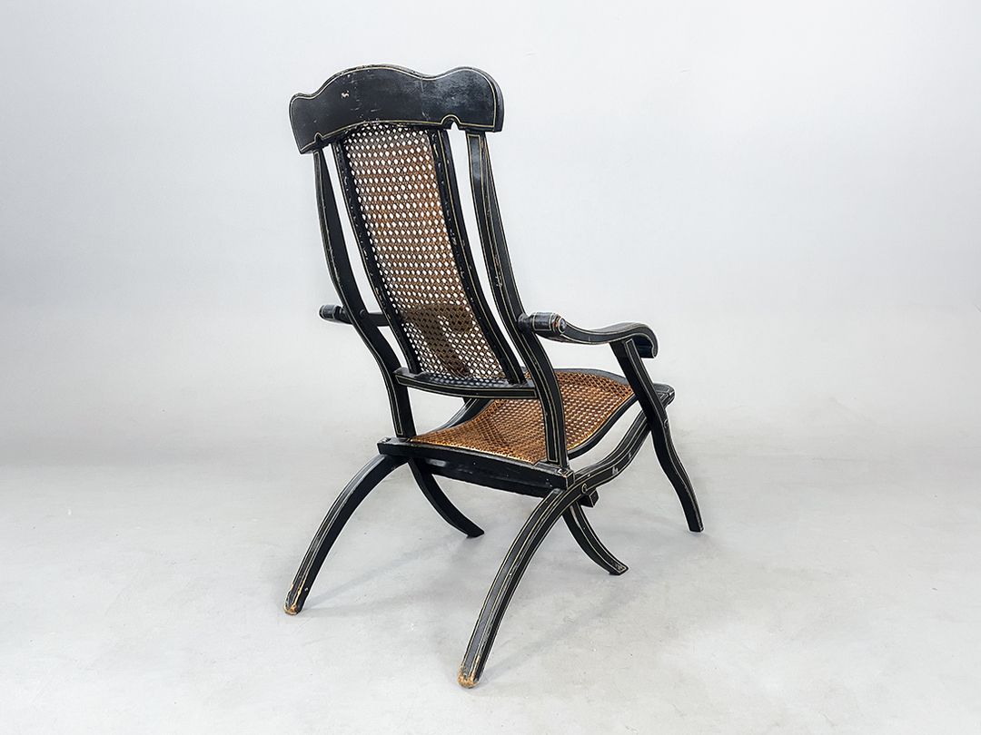 Foto Antique British Rattan Lounge Chair, Art Nouveau 1908