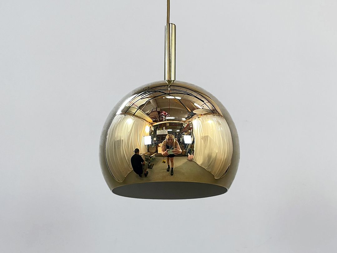 Foto Golden Ball Pendant Lamp by Hoffmann Germany