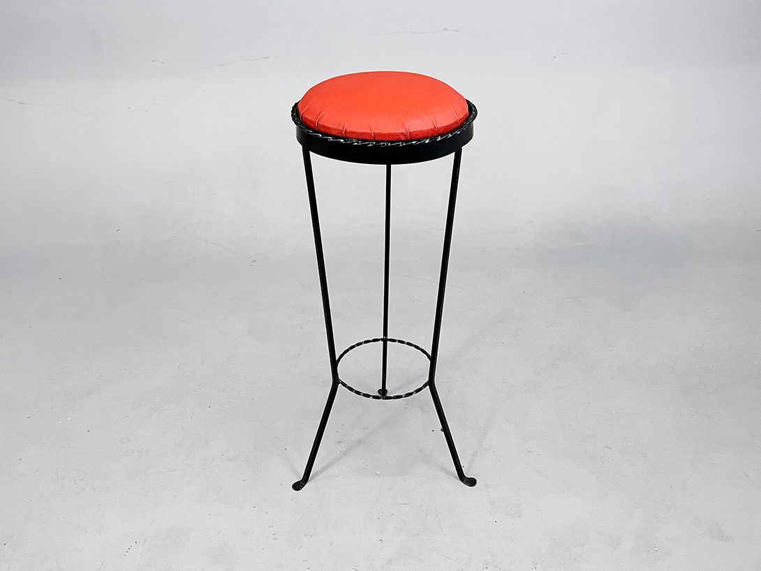 Foto 1950s Diner Bar Stool with Red Seat