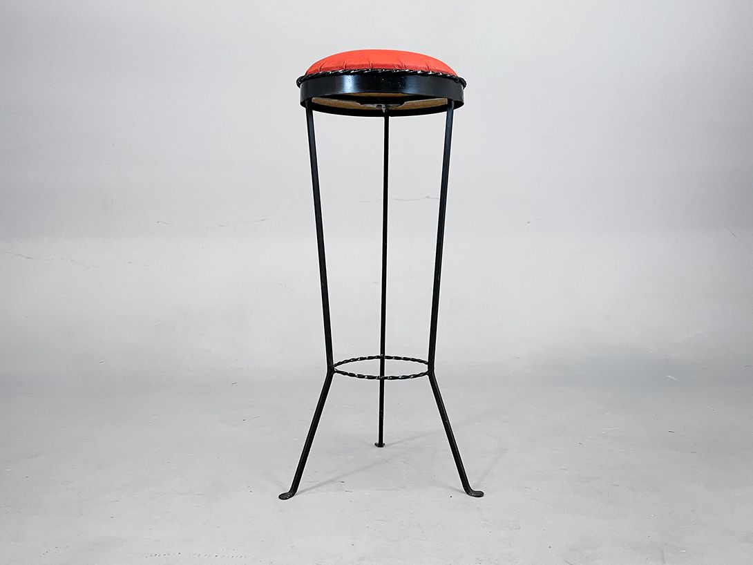 Foto 1950s Diner Bar Stool with Red Seat