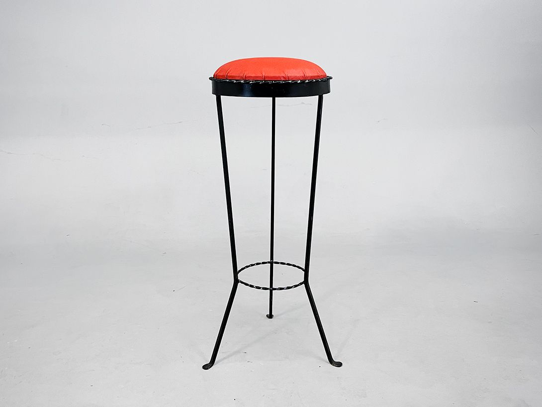 Foto 1950s Diner Bar Stool with Red Seat