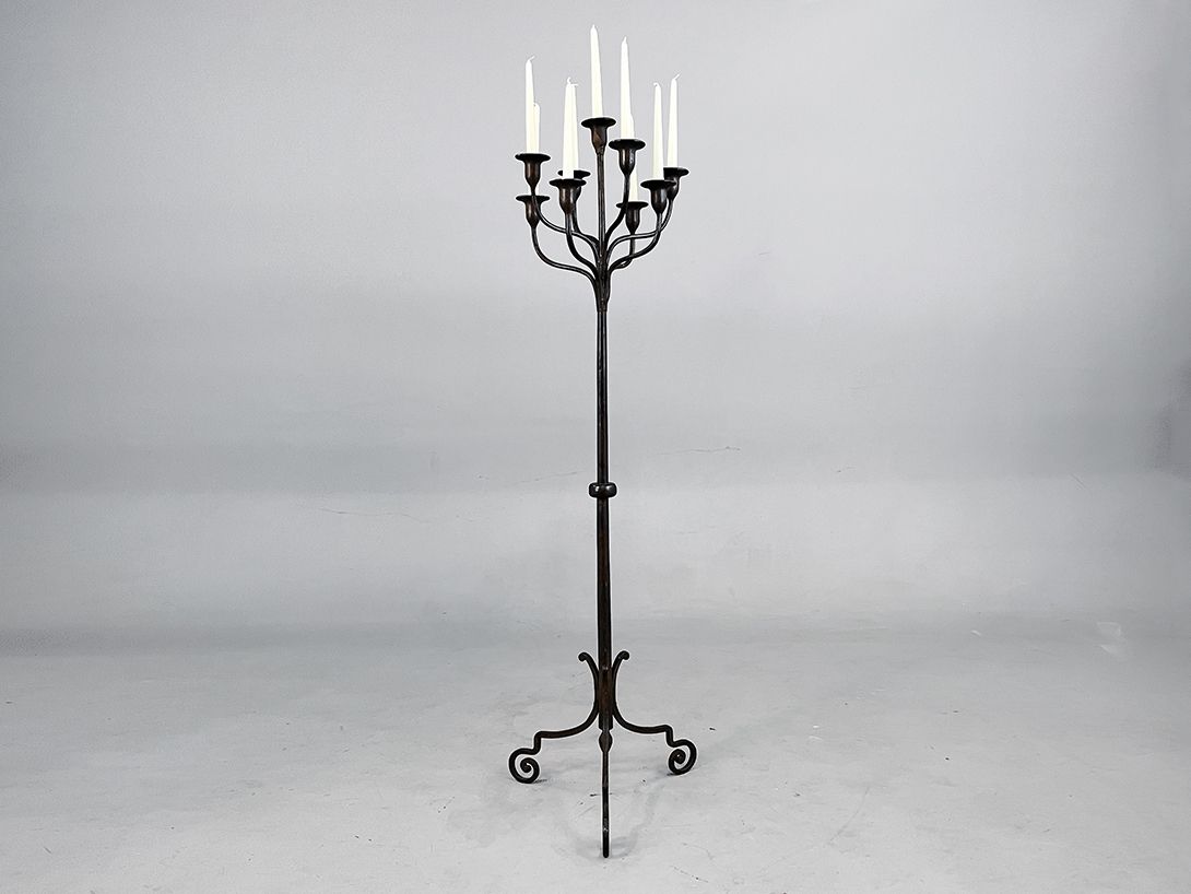 Foto Grand Black Metal Candle Holder Stand h155
