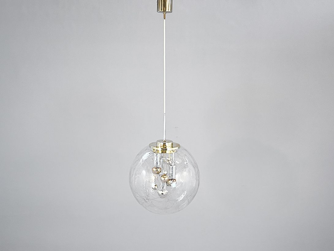 Foto Space-Age Ceiling Lamp “Big Ball” by Doria, Germany 1960s