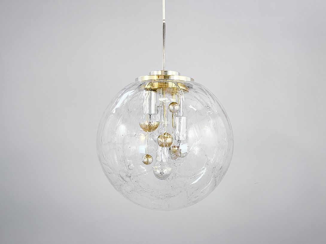 Foto Space-Age Ceiling Lamp “Big Ball” by Doria, Germany 1960s