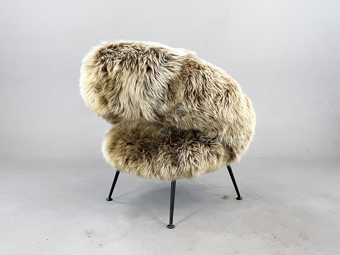 Foto 1950s Cozy Fluffy Cocktail Chair h76