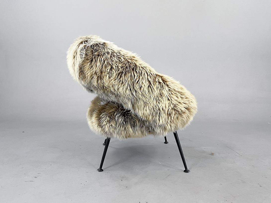 Foto 1950s Cozy Fluffy Cocktail Chair h76