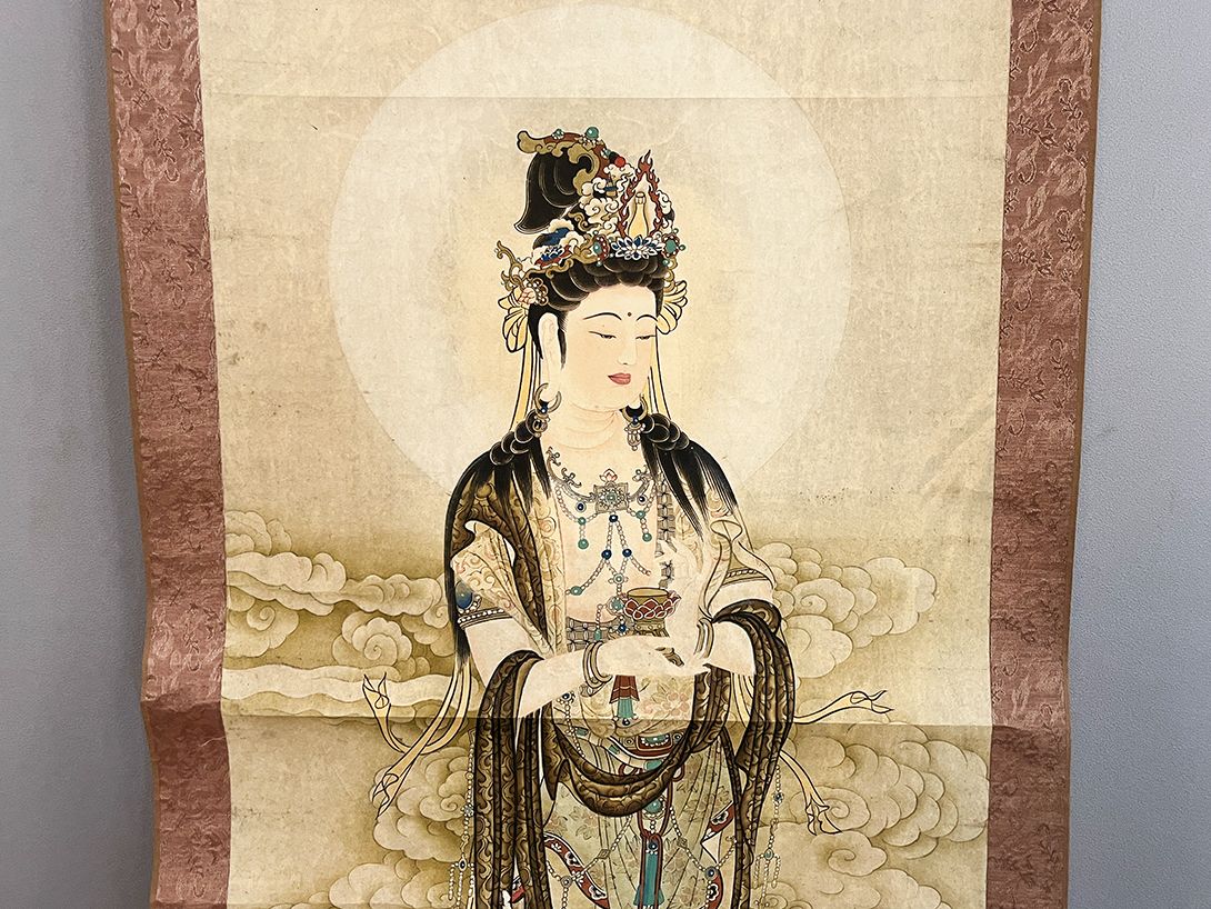 Foto Large Chinese East Asian Wall Hanging with Goddess Guanyin h150