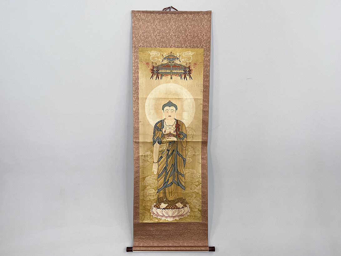 Foto Large Chinese East Asian Wall Hanging with Standing Buddha h160