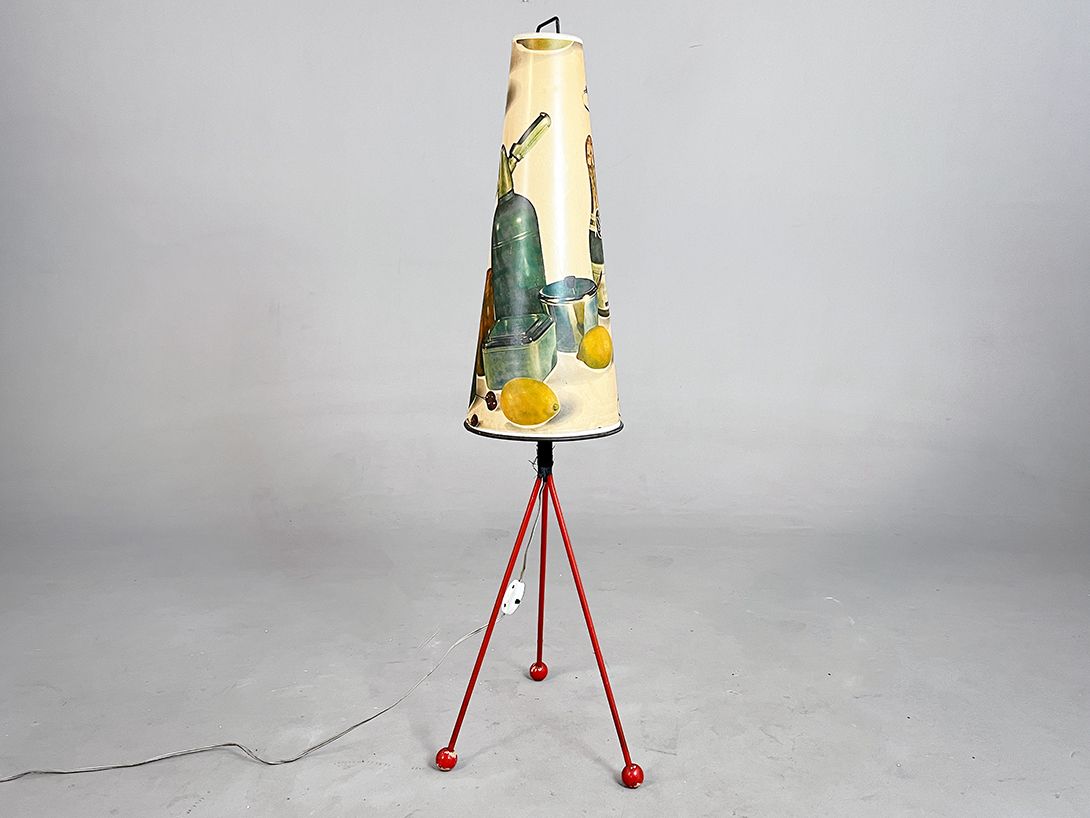 Foto Tripod Lamp with Delightful Shade Germany 1958 C2 h117