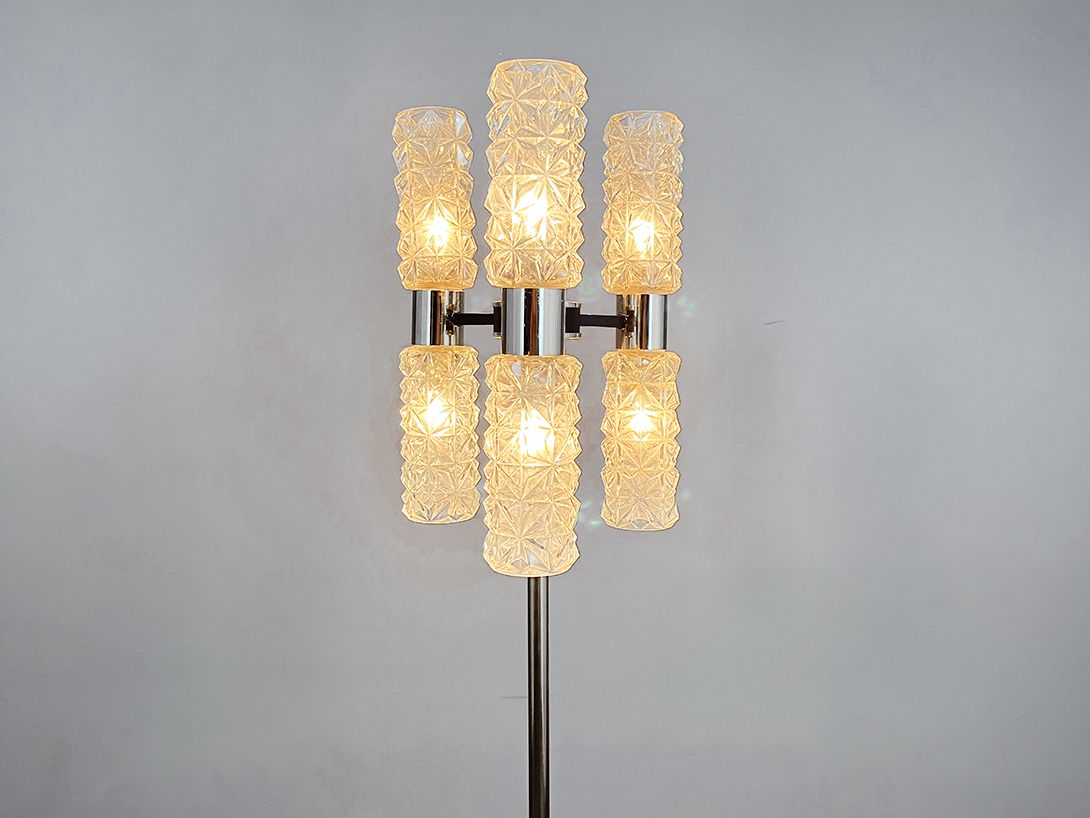 Foto Noble Vintage Crystal Floor Lamp, 1970s C2
