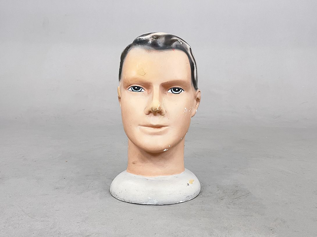 Foto Art Deco Male Plaster Head 1930 Paris h32