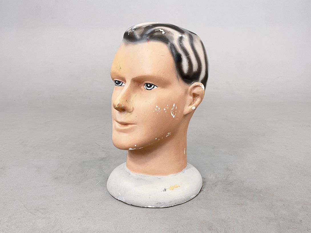 Foto Art Deco Male Plaster Head 1930 Paris h32