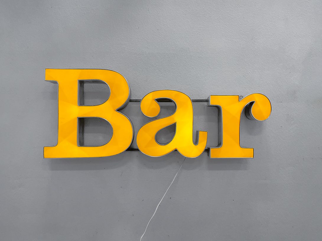 Foto Yellow Bar Neon Sign w120