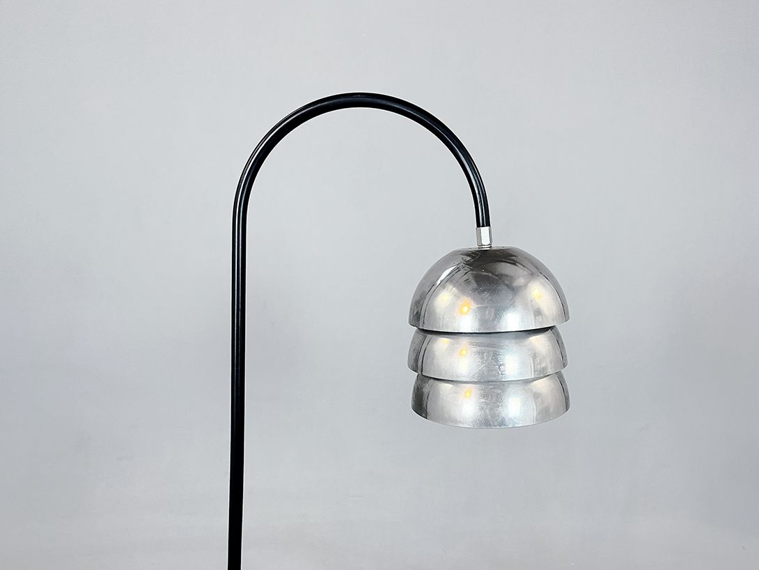 Foto Space Age Floor Lamp with Stepped Chrome Shade c3 h142
