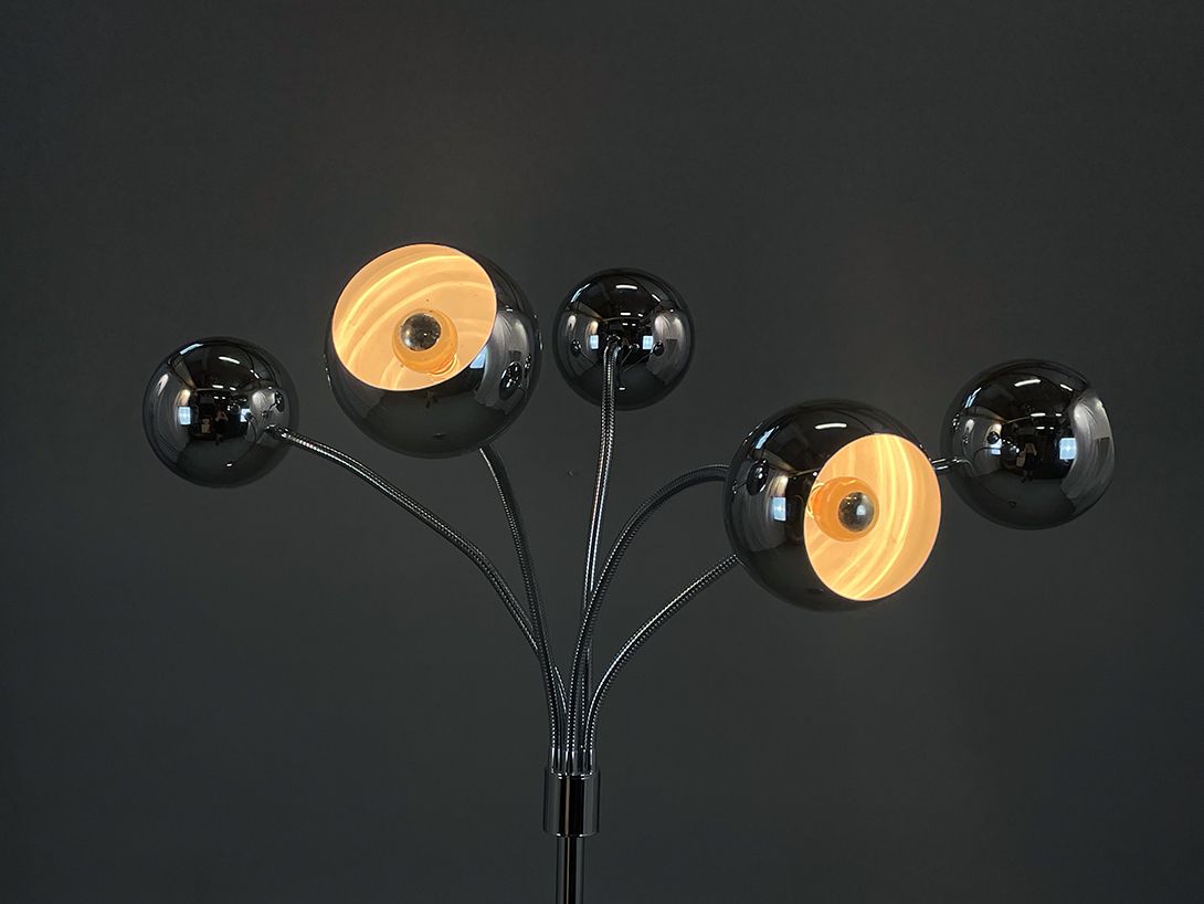 Foto Chrome Eyeball Floor Lamp with 5 Lights h180