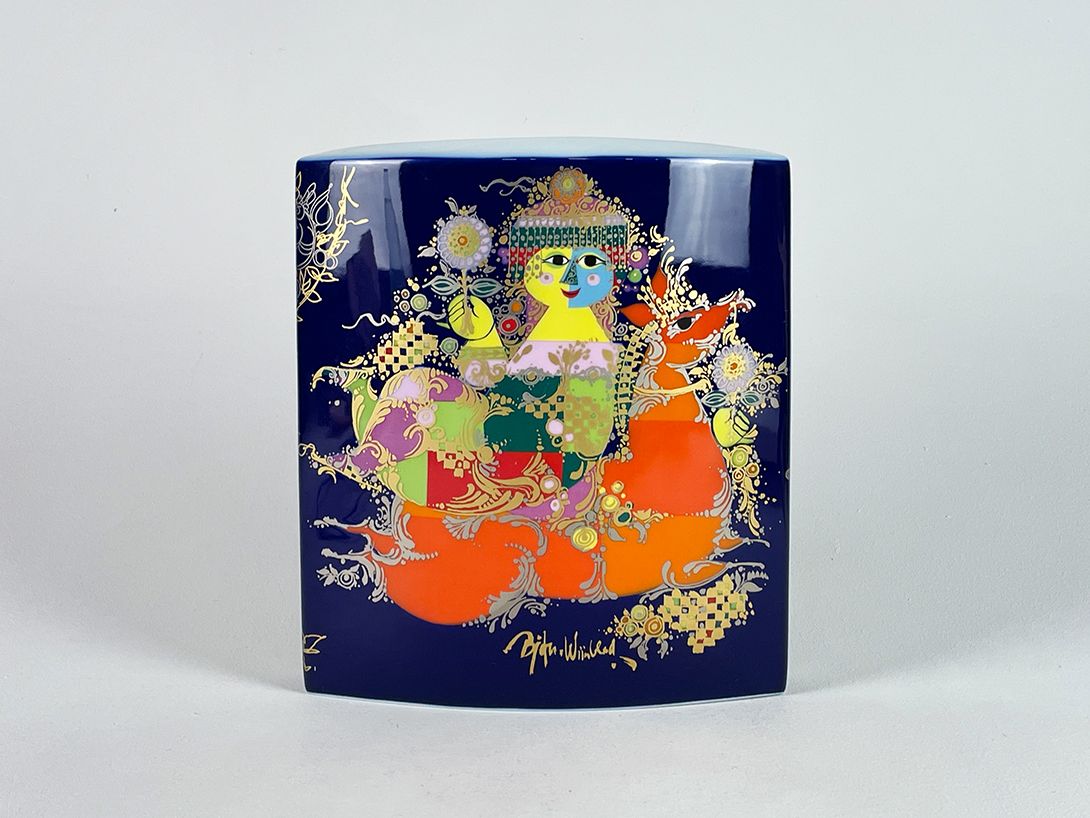 Foto Stunning Blue Bjorn Wiinblad Magical Vase for Rosenthal h32