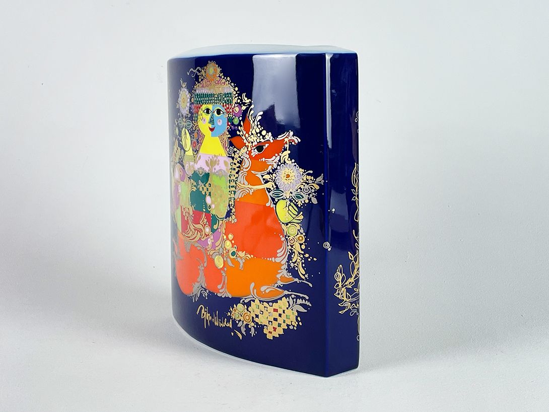 Foto Stunning Blue Bjorn Wiinblad Magical Vase for Rosenthal h32