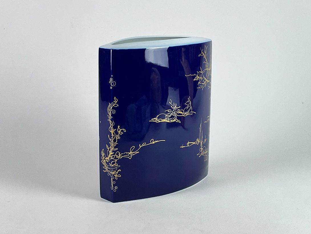 Foto Stunning Blue Bjorn Wiinblad Magical Vase for Rosenthal h32