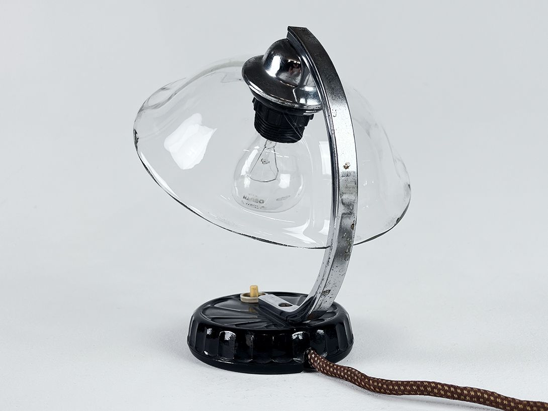 Foto Small Art Deco Table Lamp with Transparent Shade h23 RA3