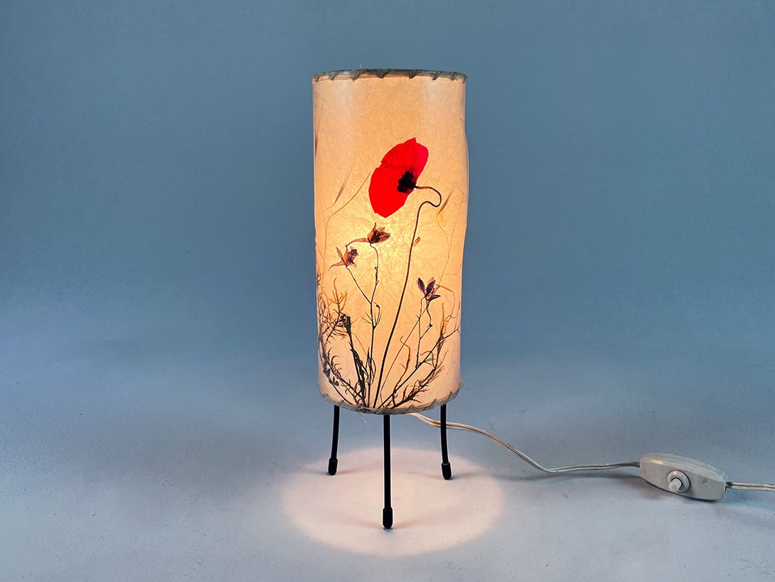 Foto Sweet Cozy Flower and Wheat Lamp on Tripod Stand h27